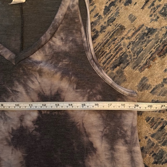 Sweet Adeline Grey White Tie Dye Side Pockets Midi Dress• Medium - Picture 5 of 7